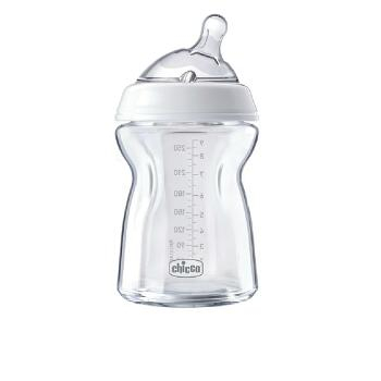 CHICCO Fľaša dojčenská sklo Natural Feeling 2m+ Neutral 250 ml