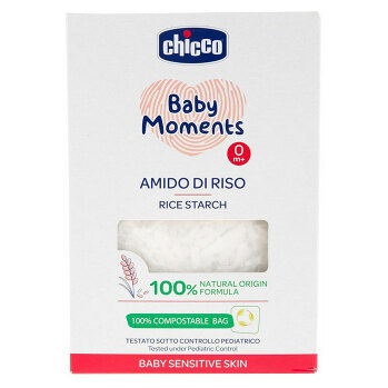 CHICCO Škrob detský ryžový do kúpeľa upokojujúci Baby Moments Sensitive 100 % bio 250 g