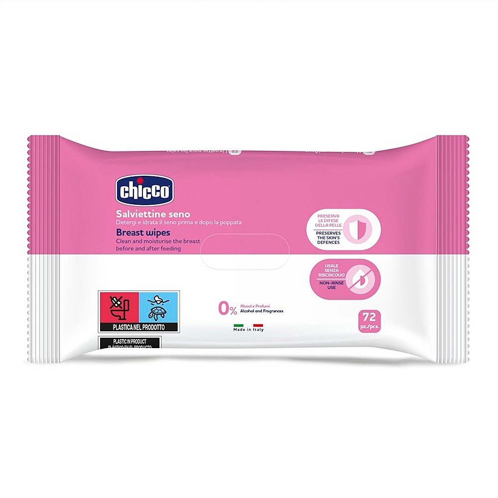 Chicco Breast Wipes vlhčené čistiace obrúsky na prsia 72 ks kúpite na Mojalekaren.sk