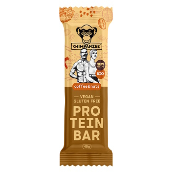 CHIMPANZEE Protein bar coffee & nuts BIO 44 g (Energetické tyčinky) - Energetické, BIO, RAW, Proteinové, Mimo výkon, Sladké, Prírodné