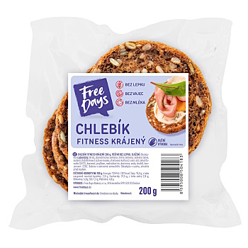 FREE DAYS Chlebík fitness krájaný bez lepku 200 g (Čerstvé bezlepkové pečivo)