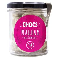 NATU Chocs maliny v 33% bielej čokoláde 100 g