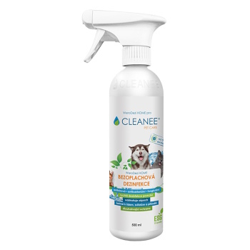 CLEANEE Pet Care bezoplachová dezinfekcia 500 ml (Upratovanie po psoch a vrecká na výkaly)