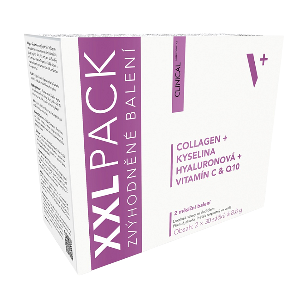 CLINICAL Collagen + kyselina hyalurónová + vitamín C a 2 x 30 vrecúšok