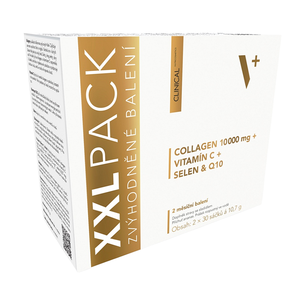 CLINICAL Collagen+vitamín C+selen & Q10 xxl pack ananás 2x30 vrecúšok