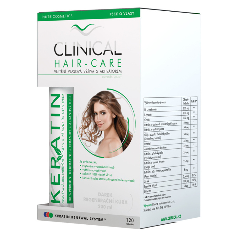 Clinical Hair-care 120 kapsúl + keratin 4 měs. kúra 100 ml kúpite na Mojalekaren.sk