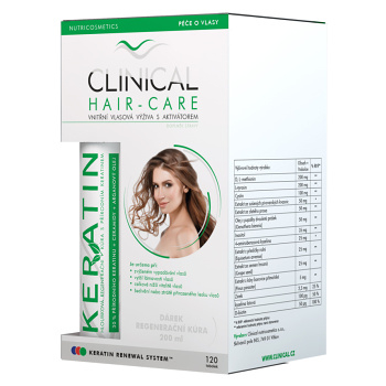 CLINICAL Hair-Care 120 kapsúl + keratín 100 ml 4 MESAČNÁ kúra