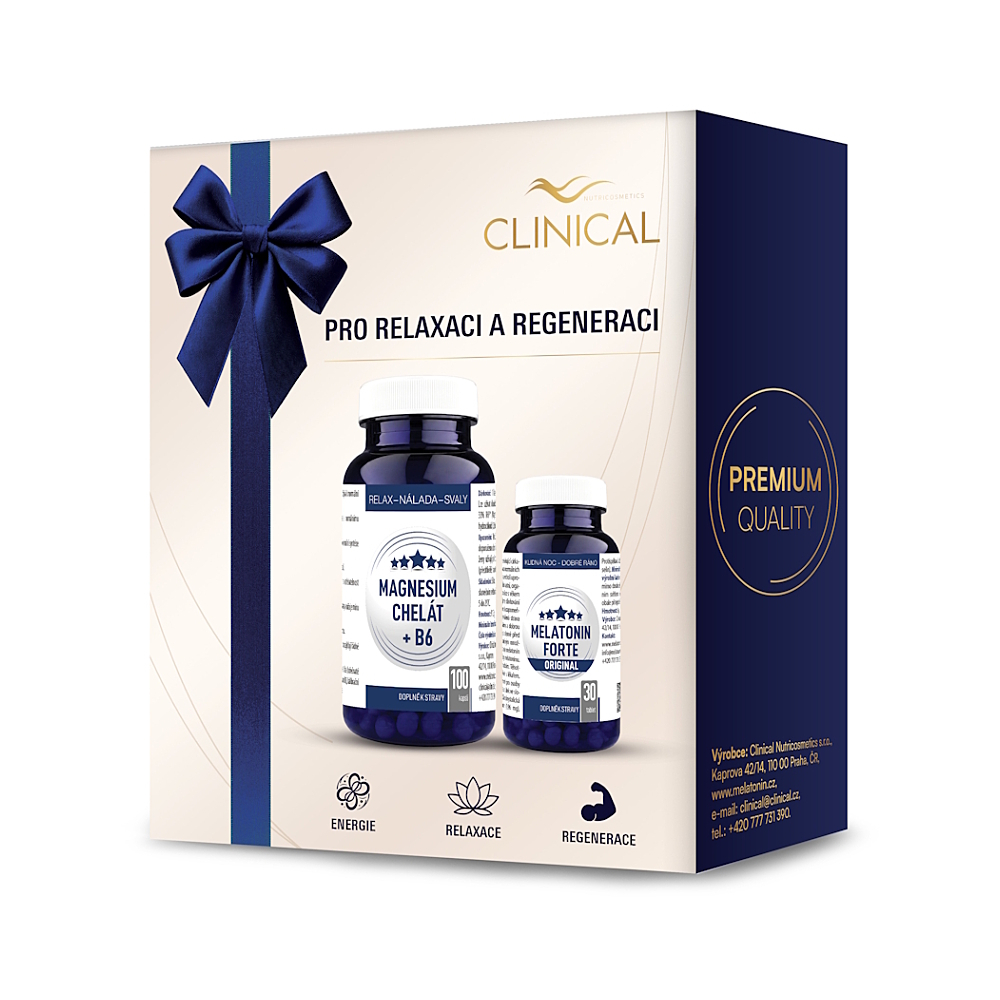 CLINICAL Magnesium Chelát B6 + Melatonín Forte Original 1+1