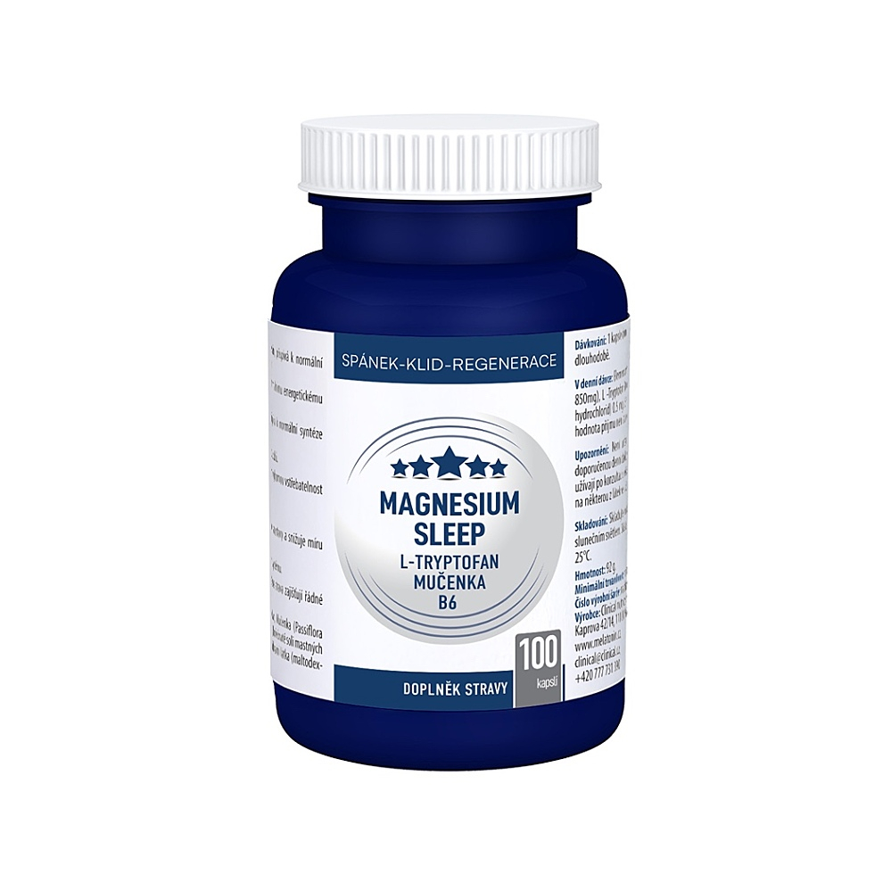 CLINICAL Magnesium sleep l-tryptofán + mučenka + vitamín B6 100 kapsúl