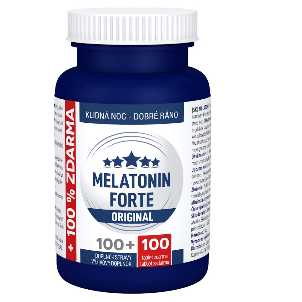 Clinical Melatonin forte original tablety pri ťažkostiach so spánkom a zaspávaním 200 tbl