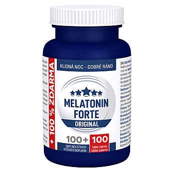 CLINICAL Melatonín forte original 100 + 100 tabliet ZADARMO (Na spánok) - Jednozložkové