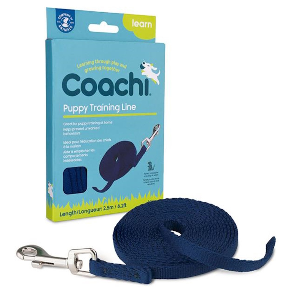 E-shop COACHI Puppy Training Line výcvikové vodítko pre šteňatá modré 2,5 m