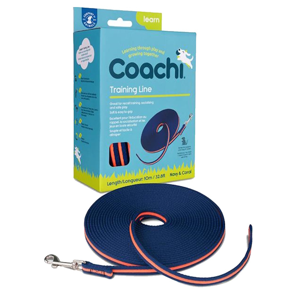 E-shop COACHI Training Line výcvikové vodítko modré & oranžové 10 m