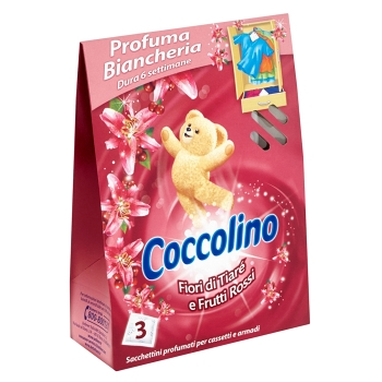 COCCOLINO vonné vrecúška Fiori di Tiaré e Frutti Rossi 3 ks