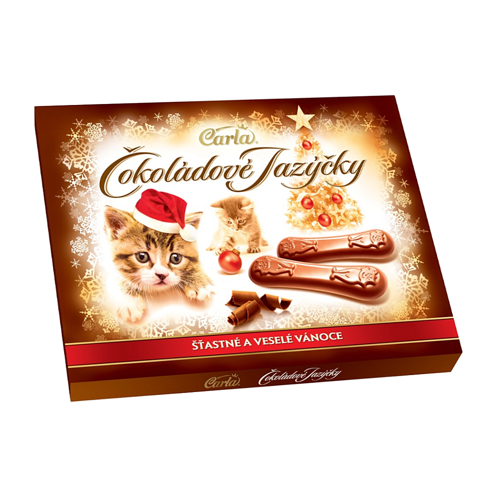 CARLA Čokoládové jazýčky vianočné mliečne 100 g