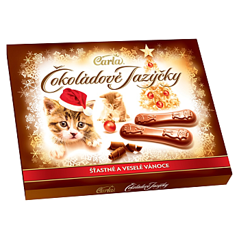 CARLA Čokoládové jazýčky vianočné mliečne 100 g (Čokolády) - Mliečne