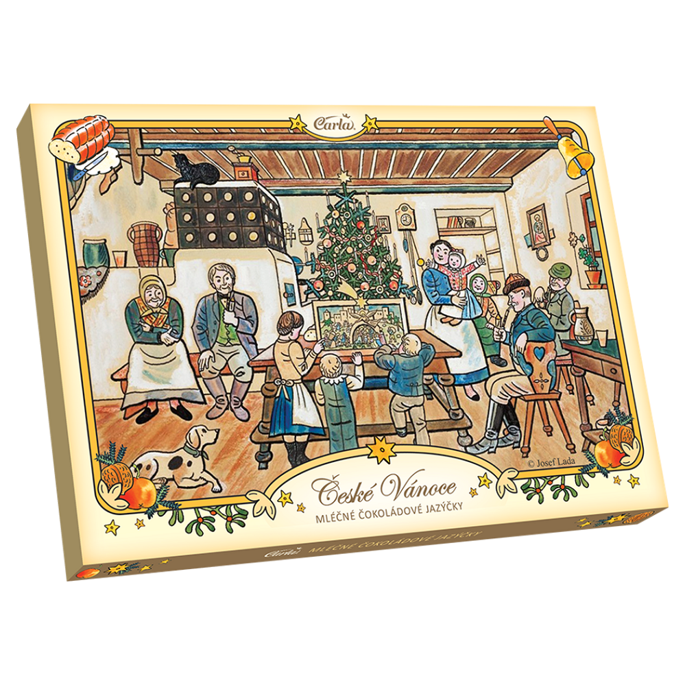CARLA Čokoládové jazýčky mliečne vianočný motív J. Lada 100 g
