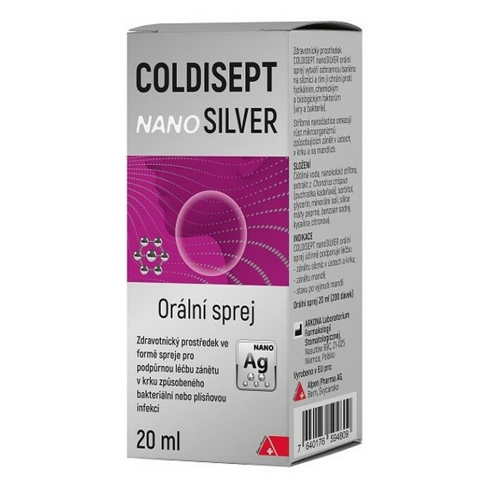 COLDISEPT nanoSILVER sprej na bolesť hrdla 20 ml kúpite na Mojalekaren.sk