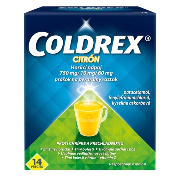 COLDREX Horúci nápoj Citrón na chrípku a prechladnutie 14 vreciek kúpite na Mojalekaren.sk