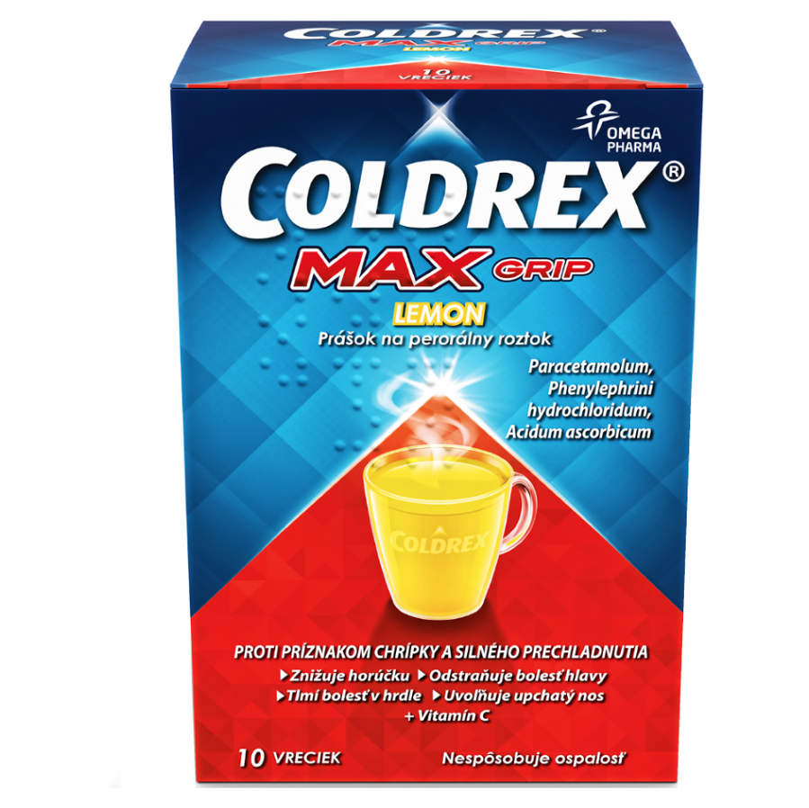 COLDREX MaxGrip Citrón 10 vreciek kúpite na Mojalekaren.sk