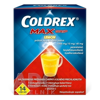 COLDREX MaxGrip Citrón 14 vreciek