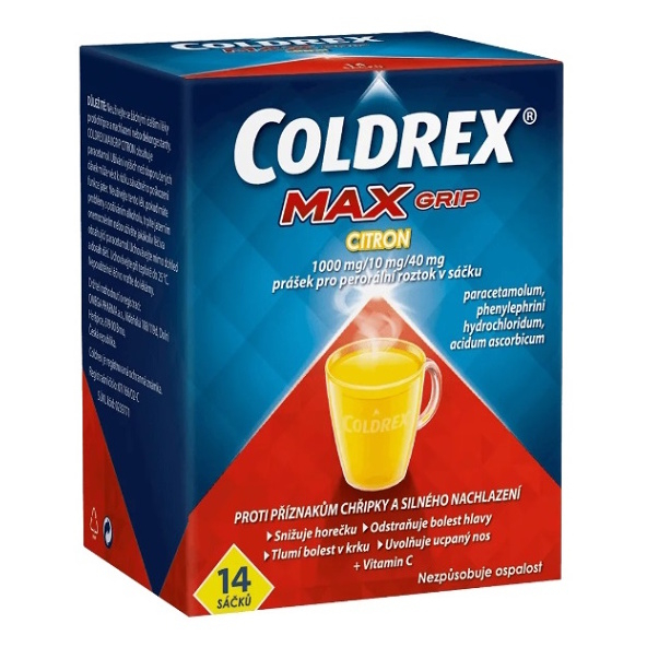 Coldrex Coldrex MAXGRIP Lemon prášok pre perorálny roztok pri chrípke a prechladnutí 14 ks kúpite na Mojalekaren.sk