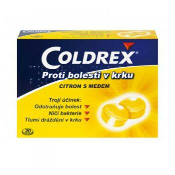 COLDREX proti bolesti v krku citrón s medom pas ord 1x20 ks