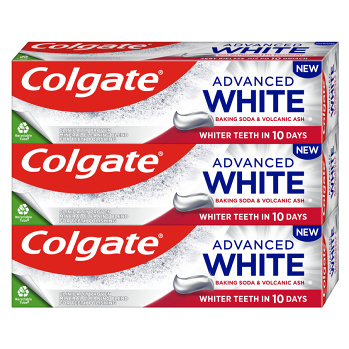 COLGATE Advanced zubná pasta White Baking Soda & Volcanic Ash 3 x 75 ml (Bieliace zubné pasty)