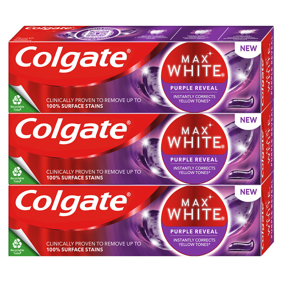 E-shop COLGATE Max White Purple Reveal bieliaca zubná pasta 3 x 75ml