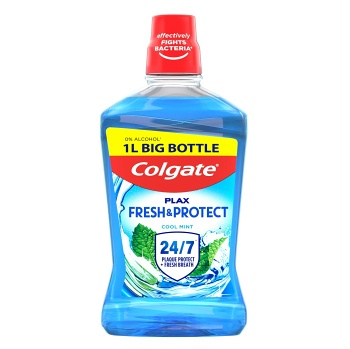 COLGATE Plax Ústna voda bez alkoholu Cool Mint 1000 ml (Ústne vody) - Osviežujúci dych
