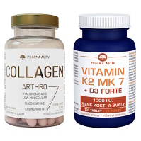 PHARMA ACTIV Collagen arthro 90 tabliet + Vitamín K2 MK7 + D3 forte 1000 I.U. 125 tabliet