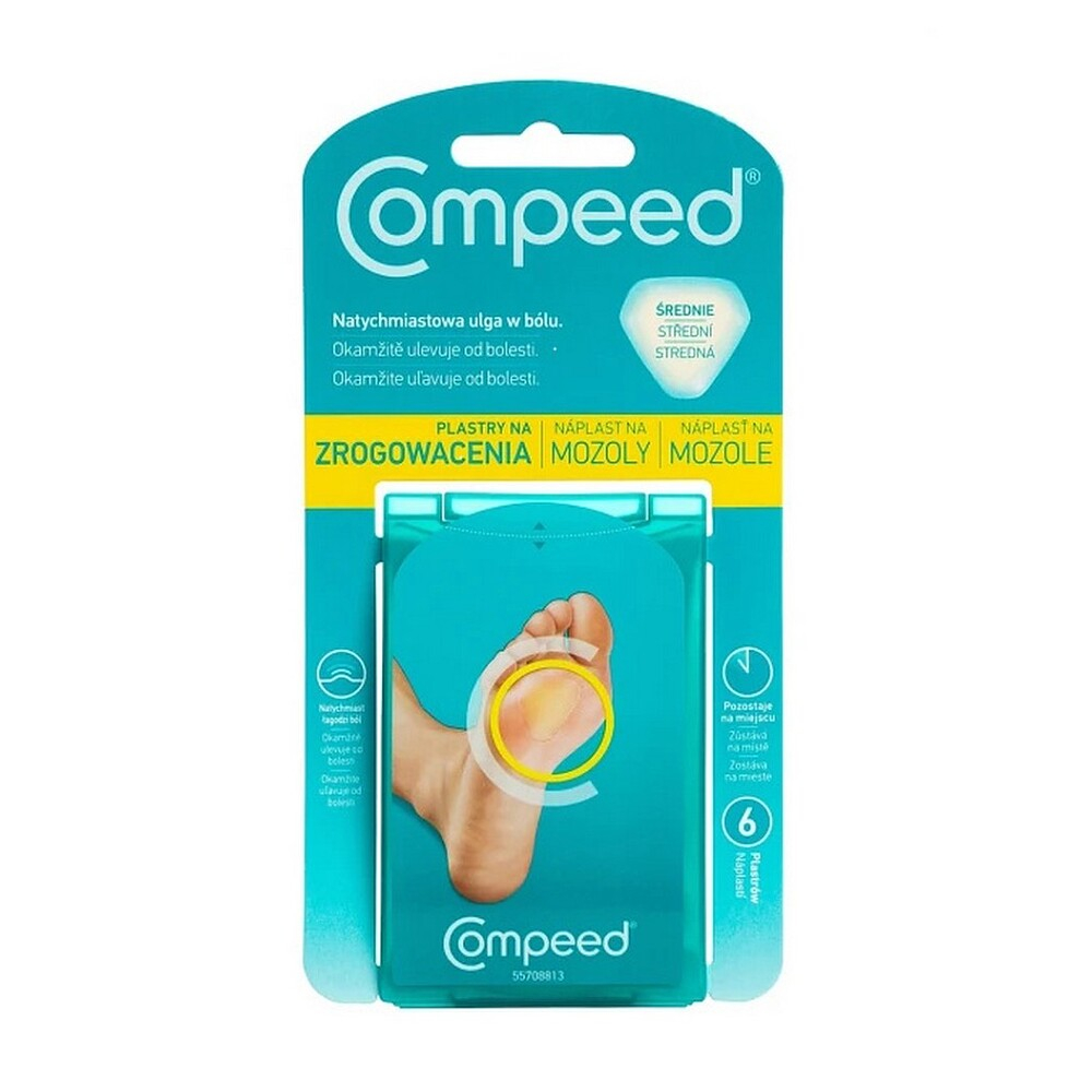 COMPEED náplasť mozoľ stredná 6 kusov