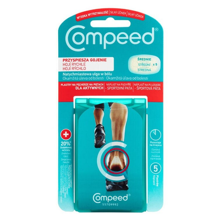 COMPEED Náplasti na pľuzgiere Športová pata náplasť na pľuzgiere na pätách 5 ks kúpite na Mojalekaren.sk