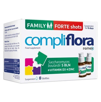 COMPLIFLORA Family forte shots 8 kusov (Probiotiká, laktobacily) - Viaczložkové
