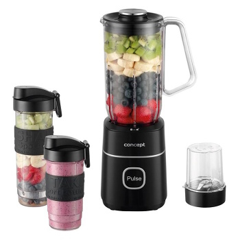 CONCEPT SM3490 Smoothie maker čierna 700 W 1 l mlynček a nádoba 570 ml (Stolné mixéry) - Elektrické