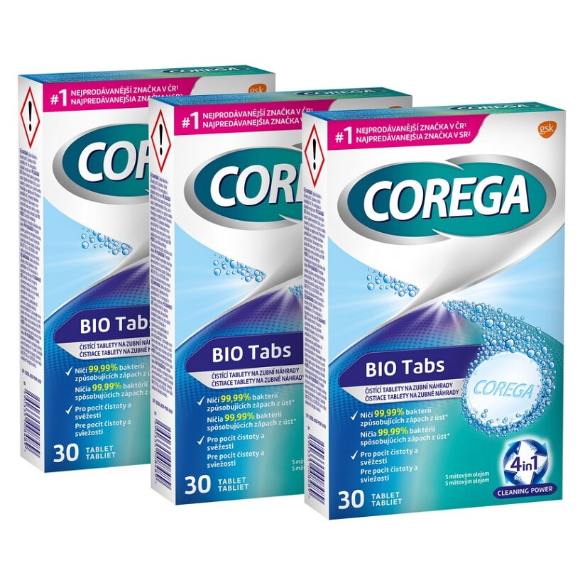 COREGA Bio Tabs Antibakteriálne tablety 3 x 30 ks