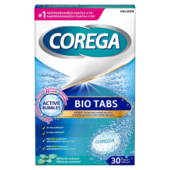 COREGA Bio Tabs čistiace tablety 30 kusov (Prostriedky na zuby a zubné náhrady) - Čistiace, Antibakteriálne