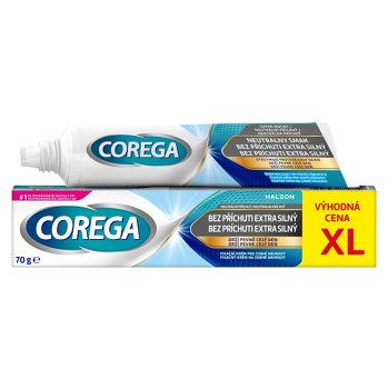 COREGA Extra silný fixačný krém bez príchuti XL 70 g (Prostriedky na zuby a zubné náhrady) - Čistiace, Fixačné, Antibakteriálne