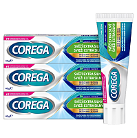 COREGA Fixačný extra silný krém svieži dych 3 kusy 40 g