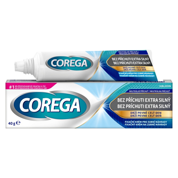 COREGA Fixačný krém bez príchute extra silný 40 g (Prostriedky na zuby a zubné náhrady) - Čistiace, Fixačné, Antibakteriálne