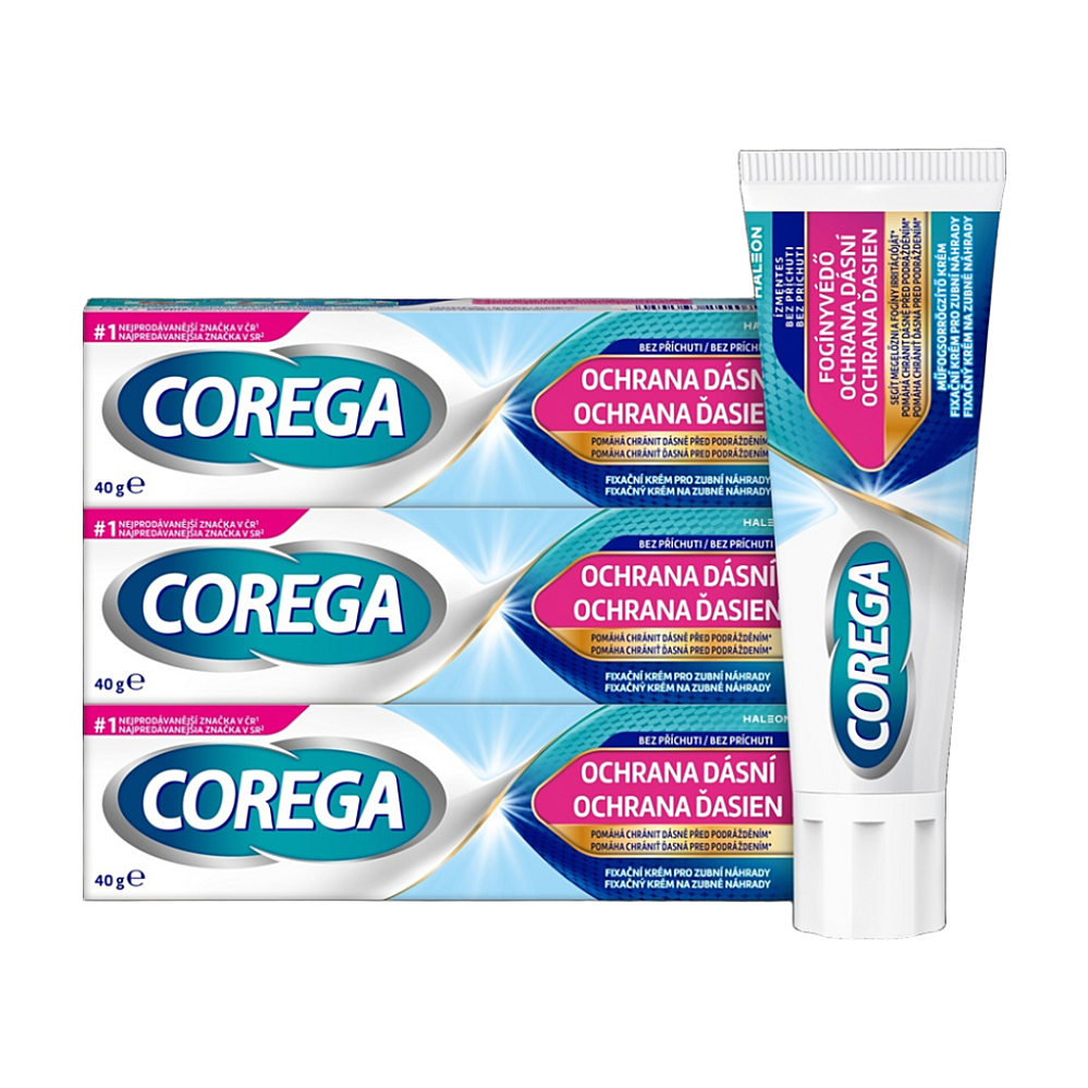 Corega Gum Protection fixačný krém pre zubnú náhradu 3x40 g kúpite na Mojalekaren.sk
