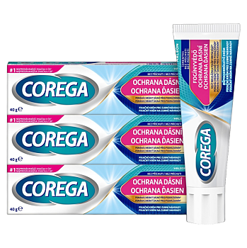 COREGA Fixačný krém ochrana ďasien 3 kusy 40 g (Prostriedky na zuby a zubné náhrady) - Čistiace, Fixačné, Antibakteriálne