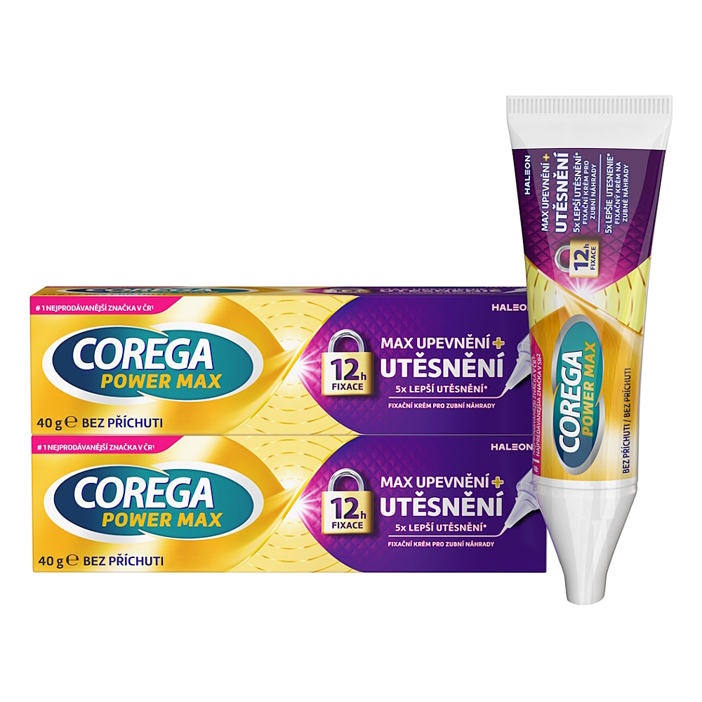 Corega Max Control fixačný krém pre zubnú náhradu 2x40 g