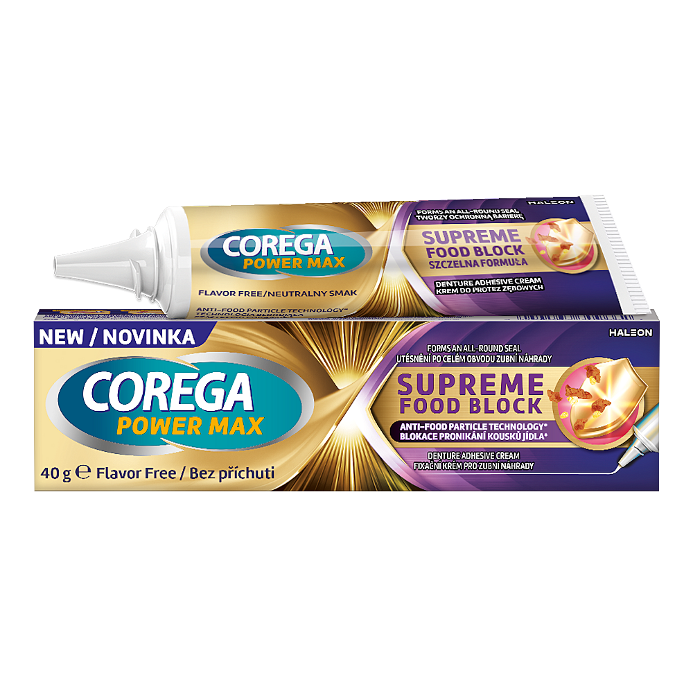 COREGA Max supreme food block fixačný krém 40 g