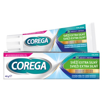 COREGA Fixačný extra silný krém Svieži dych 40 g (Prostriedky na zuby a zubné náhrady) - Čistiace, Fixačné, Antibakteriálne - obrázok 1/3