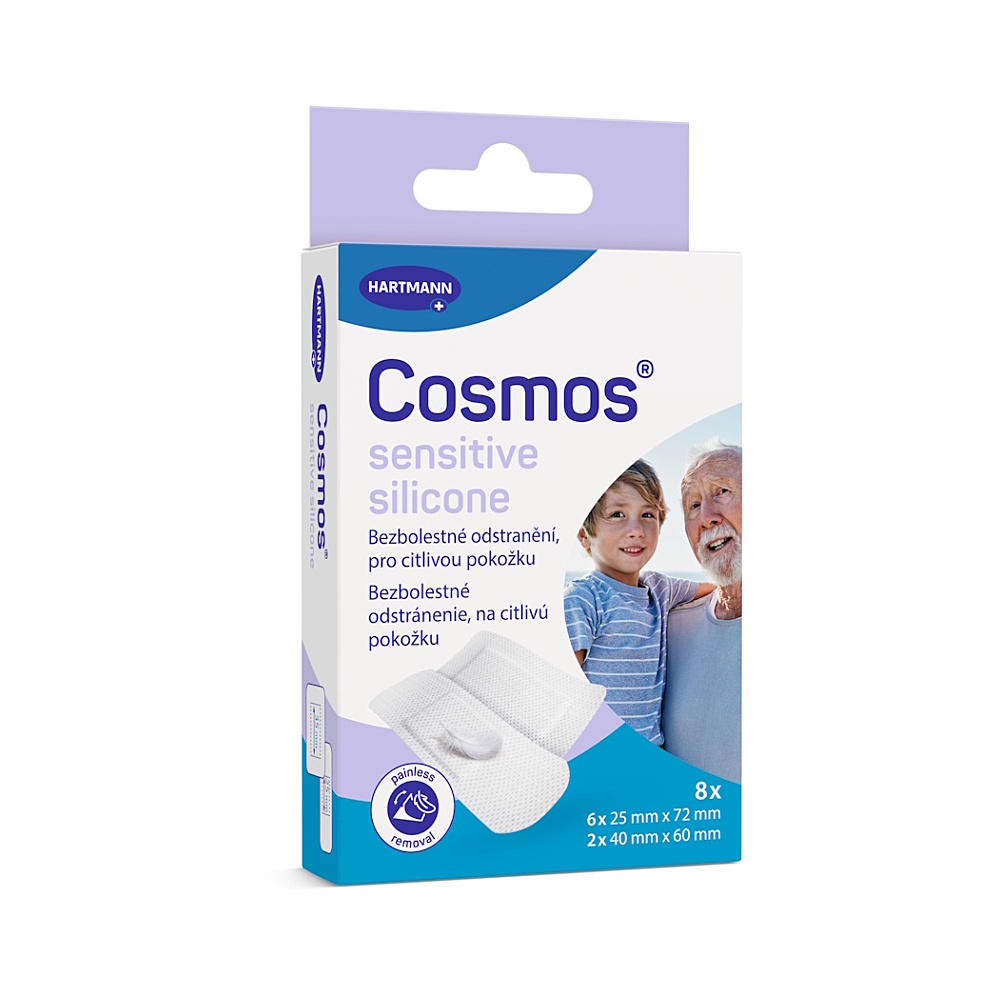 COSMOS Sensitive silicone ultra jemná náplasť 2 veľkosti 8 kusov