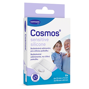 COSMOS Sensitive silicone ultra jemná náplasť 2 veľkosti 8 kusov (Náplaste)