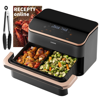 COSORI TF101S Dual Blaze TwinFry teplovzdušná fritéza 10 litrov (Teplovzdušné fritézy) - Automatické, Elektrické, Kuchynské, Svietiaci, Časovač, Na varenie