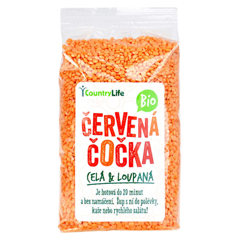 COUNTRY LIFE Šošovica červená celá lúpaná BIO 500 g