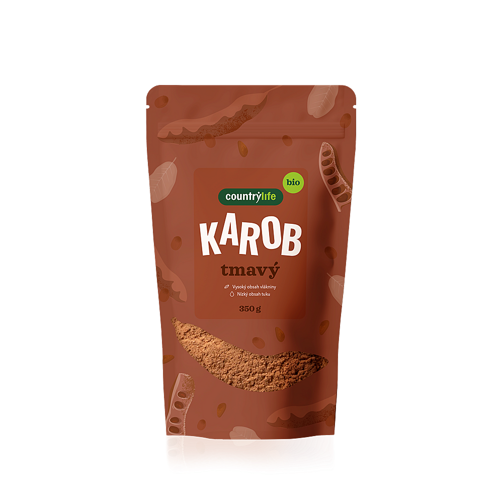 COUNTRY LIFE Karobový prášok tmavý BIO 350 g